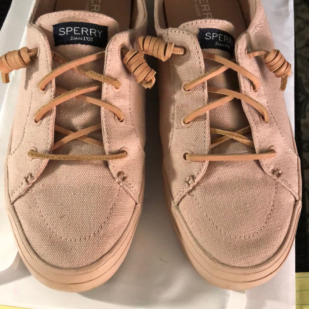 Sperry pink deck shoes